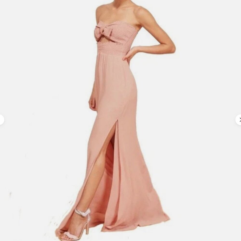 Reformation Blush Hibiscus Crepe Maxi Dress In Pink Women's Size S‎